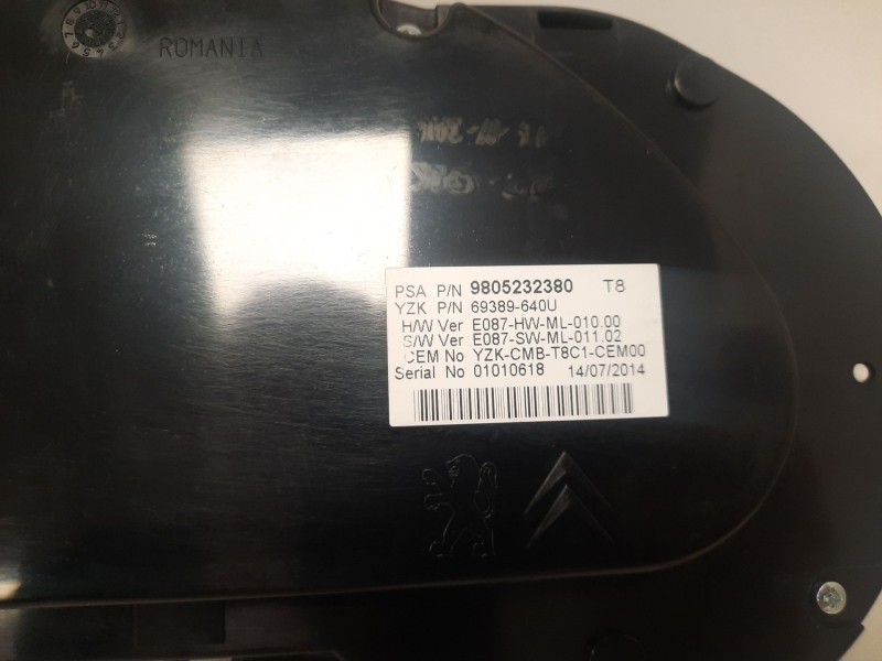 Recambio de cuadro instrumentos para peugeot 5008 (0u_, 0e_) 1.6 bluehdi 120 referencia OEM IAM 9805232380 69389640U 01010618
