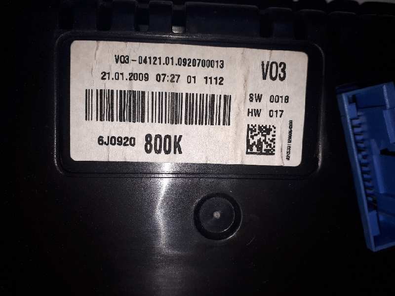 Recambio de cuadro instrumentos para seat ibiza sc (6j1) color edition referencia OEM IAM 6J0920800K A2C53311200 