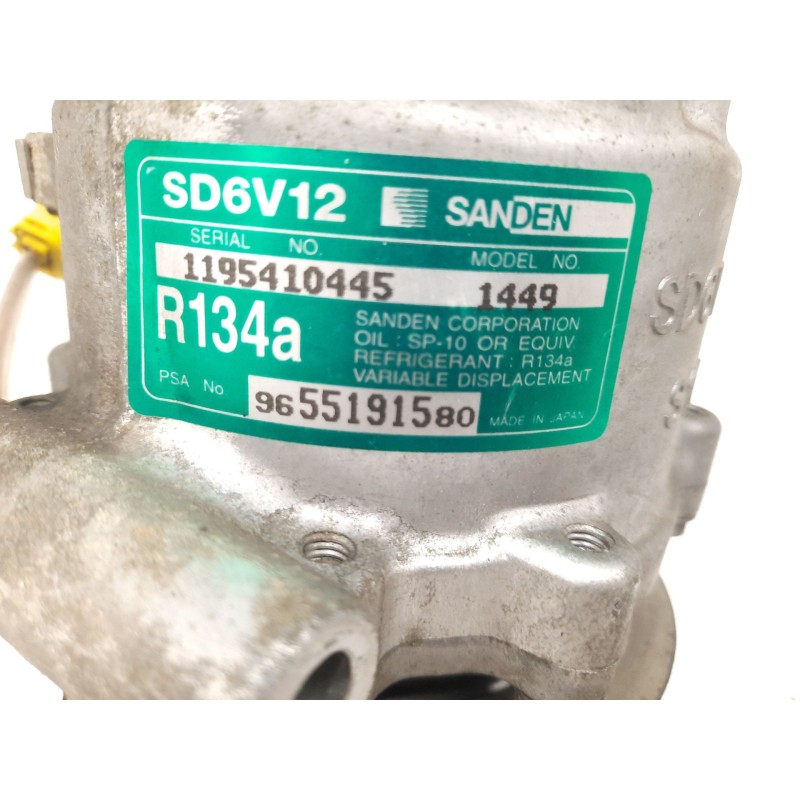 Recambio de compresor aire acondicionado para peugeot 307 break (3e) 1.6 hdi 110 referencia OEM IAM 9655191580 1195410445 1449