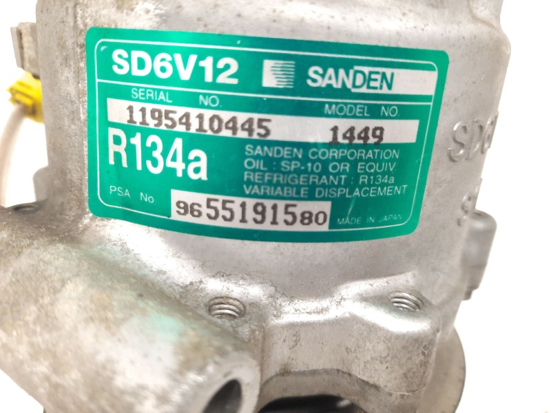 Recambio de compresor aire acondicionado para peugeot 307 break (3e) 1.6 hdi 110 referencia OEM IAM 9655191580 1195410445 1449