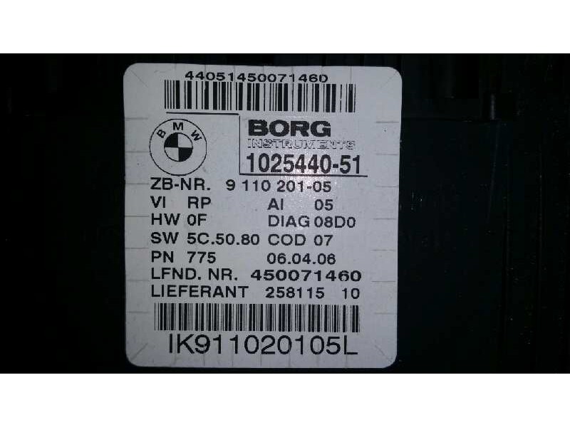 Recambio de cuadro instrumentos para bmw serie 3 touring (e91) 325i referencia OEM IAM 911020105  