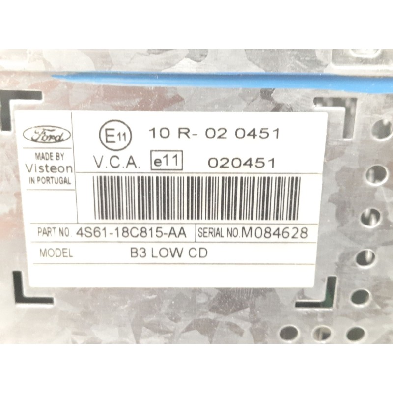 Recambio de sistema audio / radio cd para ford fiesta (cbk) 1.6 16v cat referencia OEM IAM 4S6118C815AA 31832 