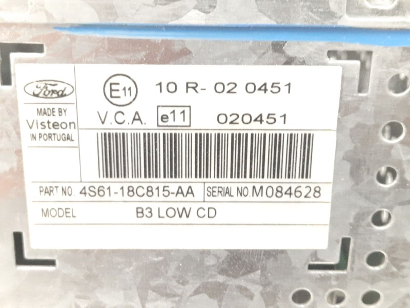 Recambio de sistema audio / radio cd para ford fiesta (cbk) 1.6 16v cat referencia OEM IAM 4S6118C815AA 31832 