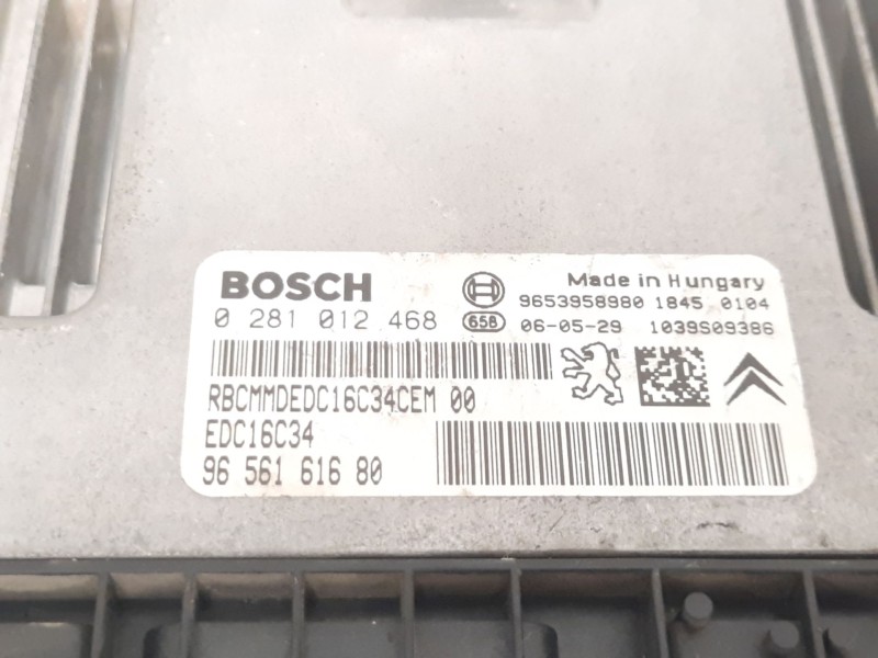 Recambio de centralita motor uce para citroën xsara picasso (n68) 1.6 hdi referencia OEM IAM 0281012468 EDC16C34 9656161680 Recambio de centralita motor uce para citroën xsara picasso (n68) 1.6 hdi referencia OEM IAM 0281012468 EDC16C34 9656161680