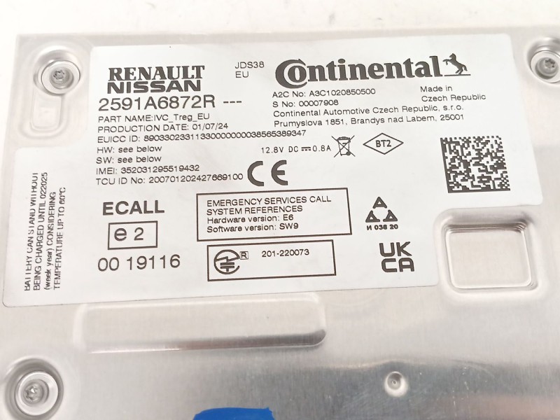 Recambio de modulo electronico para nissan townstar furgoneta/monovolumen (xfk) 1.3 referencia OEM IAM 2591A6872R  A3C1020850500