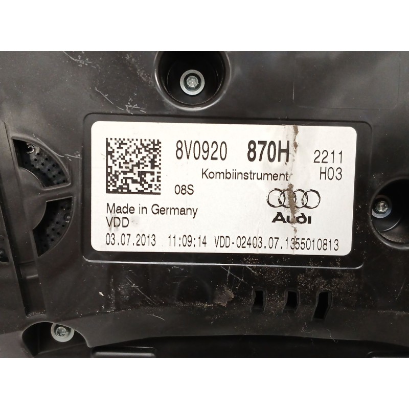 Recambio de cuadro instrumentos para audi a3 sportback (8va, 8vf) 2.0 tdi referencia OEM IAM 8V0920870H  