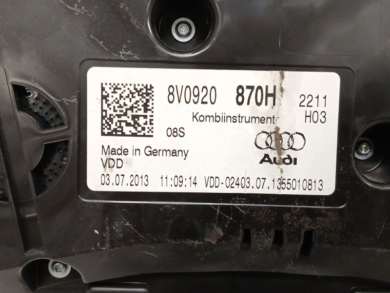 Recambio de cuadro instrumentos para audi a3 sportback (8va, 8vf) 2.0 tdi referencia OEM IAM 8V0920870H  