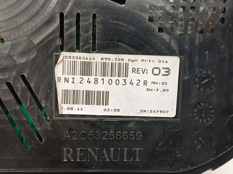 Recambio de cuadro instrumentos para renault megane iii grandtour (kz0/1) 1.9 dci (kz0j, kz0n, kz1s) referencia OEM IAM A2C53363