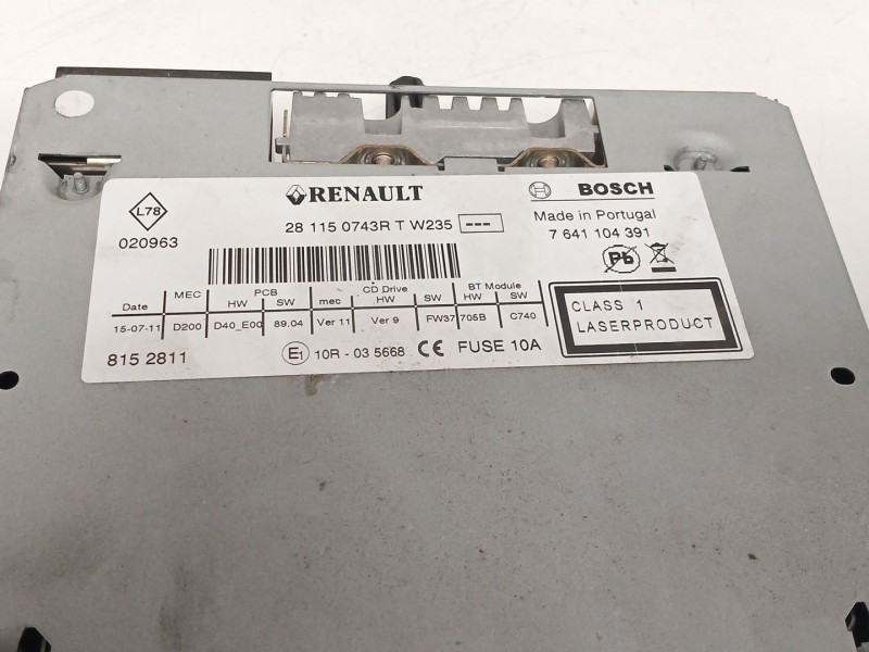 Recambio de sistema audio / radio cd para renault megane iii grandtour (kz0/1) 1.9 dci (kz0j, kz0n, kz1s) referencia OEM IAM 281
