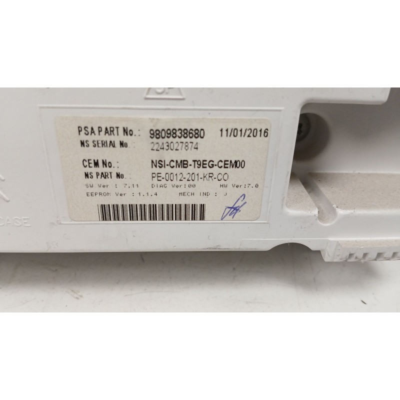 Recambio de cuadro instrumentos para peugeot 308 sw ii (lc_, lj_, lr_, lx_, l4_) 1.2 thp 130 referencia OEM IAM 9809838680  2243