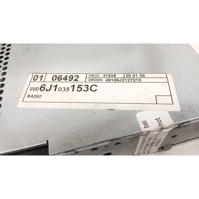 Recambio de sistema audio / radio cd para seat ibiza iv (6j5, 6p1) 1.6 tdi referencia OEM IAM 6J1035153C  SEZAZ2K9437102