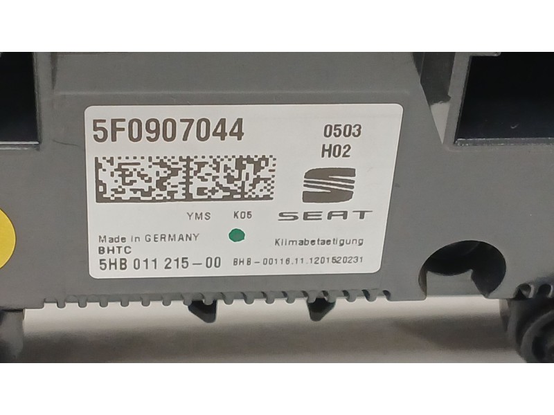 Recambio de mando climatizador para seat leon (5f1) 1.6 tdi referencia OEM IAM 5F0907044  