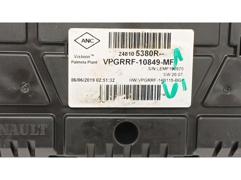 Recambio de cuadro instrumentos para renault captur i (j5_, h5_) 0.9 tce 90 referencia OEM IAM   