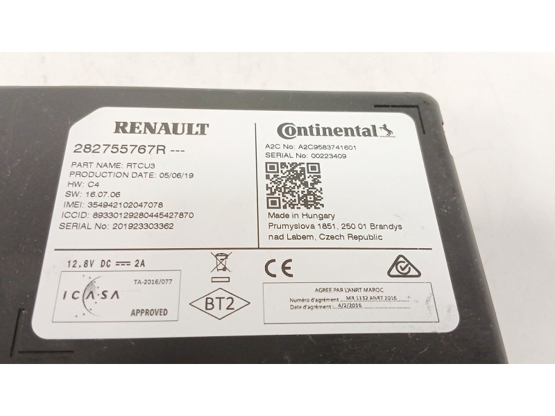 Recambio de modulo electronico para renault captur i (j5_, h5_) 0.9 tce 90 referencia OEM IAM 282755767R  A2C9583741601