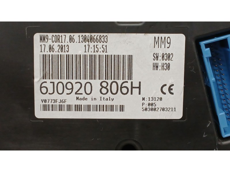 Recambio de cuadro instrumentos para seat ibiza iv (6j5, 6p1) 1.6 tdi referencia OEM IAM 6J0920806H  