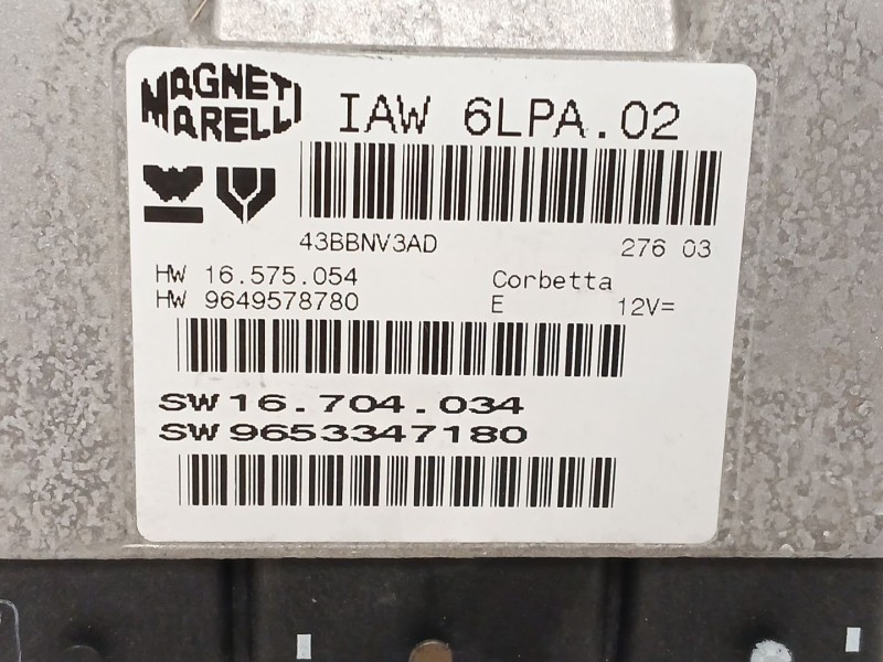 Recambio de centralita motor uce para peugeot 307 cc (3b) 2.0 16v referencia OEM IAM 9649578780 T5D6W 9653347180
