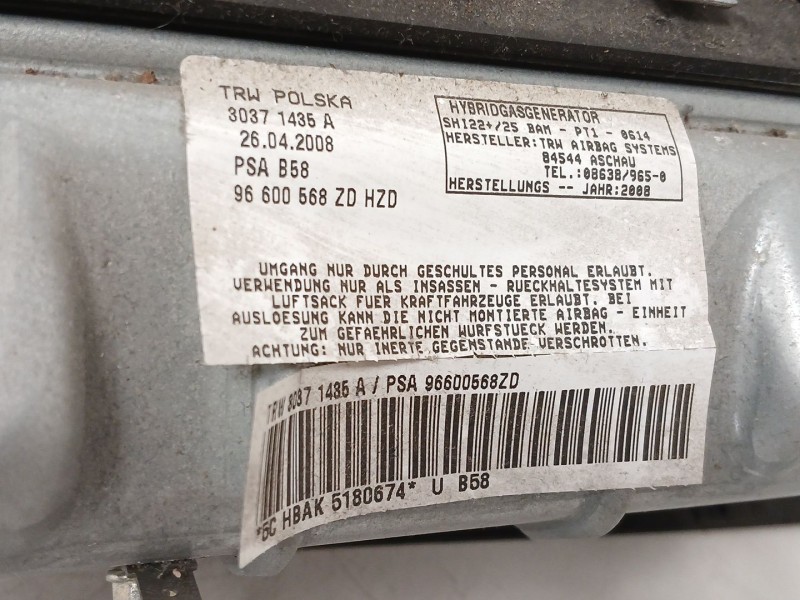 Recambio de airbag delantero izquierdo para citroën c4 grand picasso i (ua_) 2.0 hdi 138 referencia OEM IAM 96600568ZD  30371435