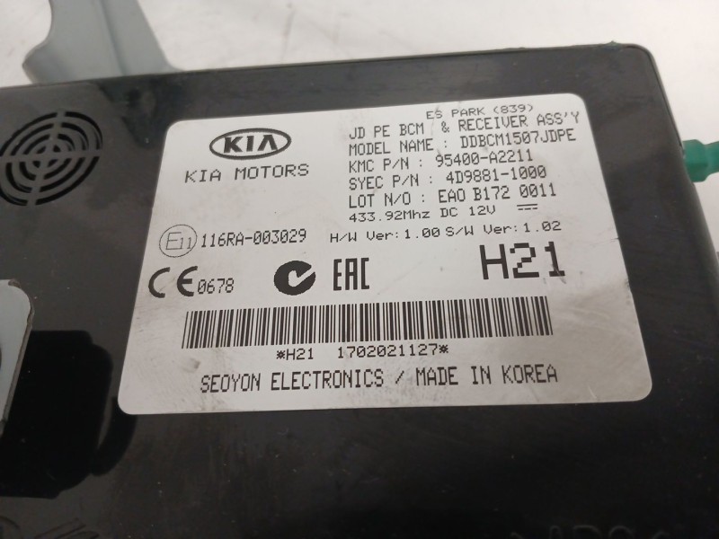 Recambio de modulo electronico para kia cee´d (jd) 1.6 crdi 110 referencia OEM IAM 116RA003029  