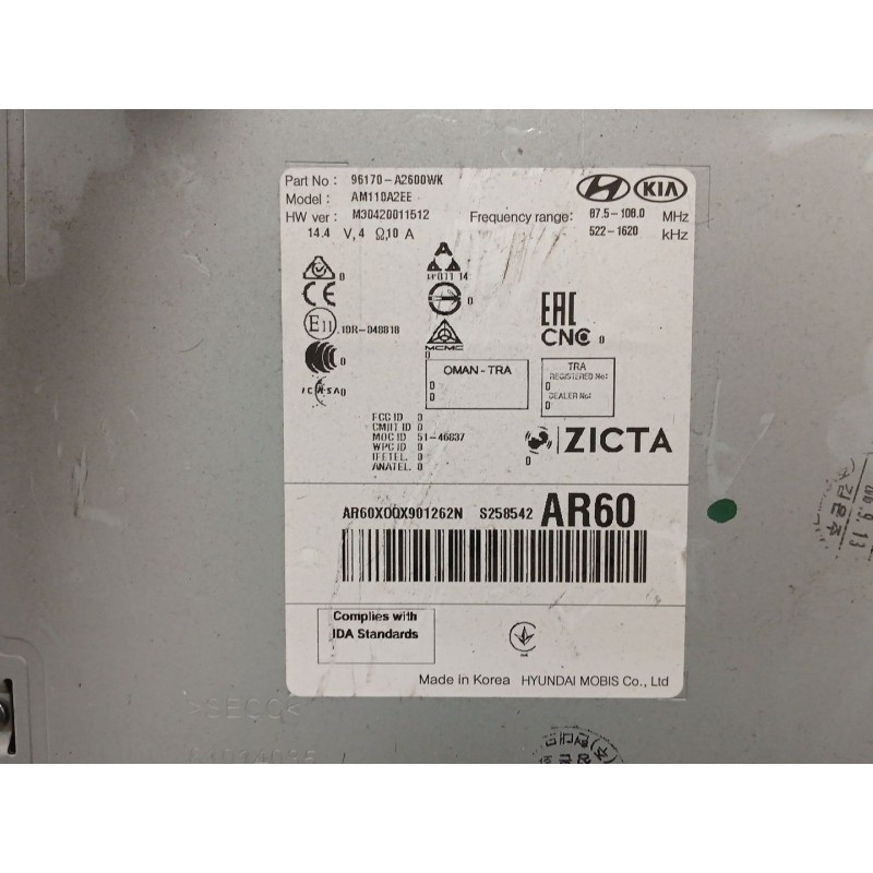 Recambio de sistema audio / radio cd para kia cee´d (jd) 1.6 crdi 110 referencia OEM IAM   