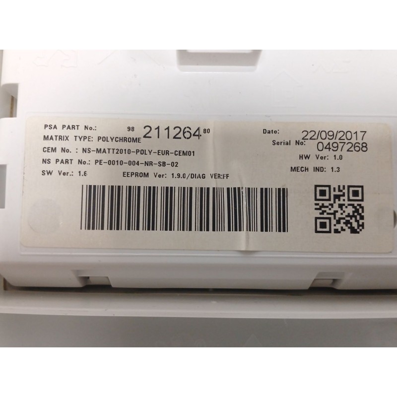 Recambio de cuadro instrumentos para peugeot 208 i (ca_, cc_) 1.2 vti 82 referencia OEM IAM   