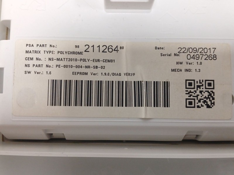 Recambio de cuadro instrumentos para peugeot 208 i (ca_, cc_) 1.2 vti 82 referencia OEM IAM   