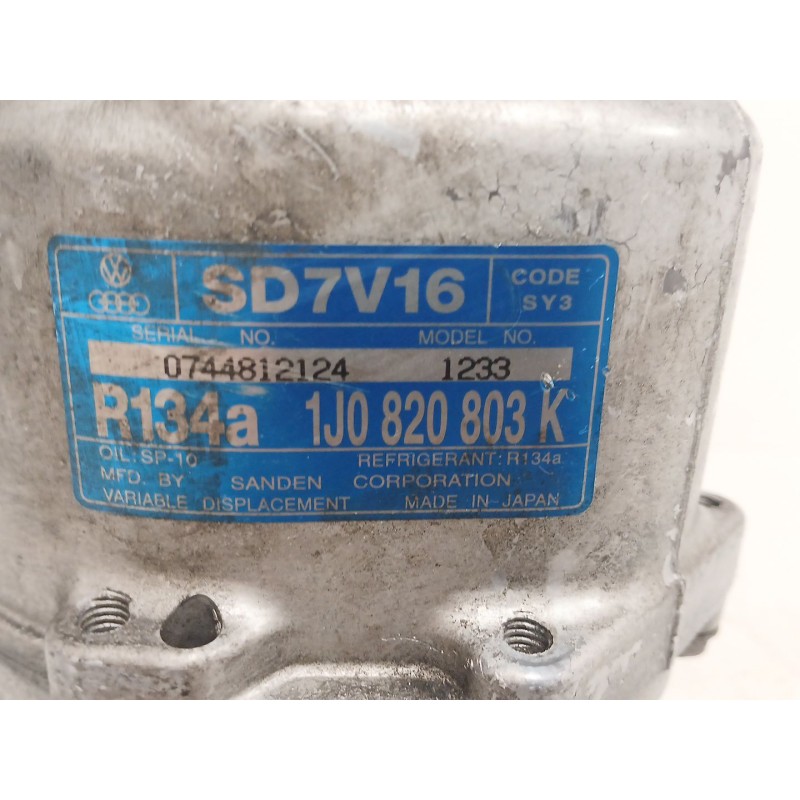 Recambio de compresor aire acondicionado para seat cordoba (6k1, 6k2) 1.9 tdi referencia OEM IAM 1J0820803K 0744812124 1233
