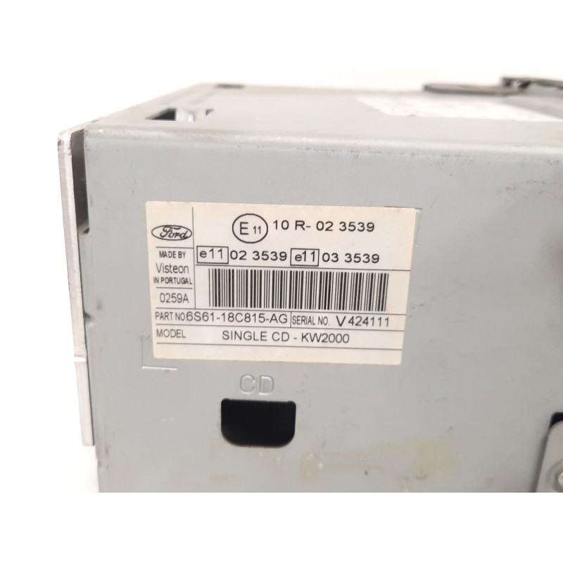Recambio de sistema audio / radio cd para ford fiesta (cbk) 1.4 tdci cat referencia OEM IAM 10R023539 KW2000 