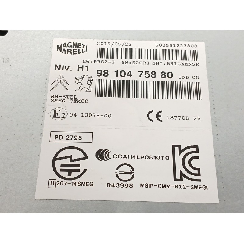 Recambio de modulo electronico para peugeot 308 ii (lb_, lp_, lw_, lh_, l3_) 1.6 hdi / bluehdi 115 referencia OEM IAM 9810475880