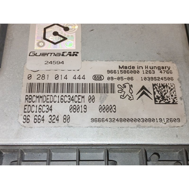 Recambio de centralita motor uce para peugeot bipper (aa_) 1.4 hdi referencia OEM IAM 0281014444  