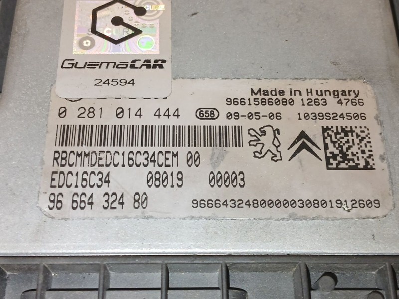 Recambio de centralita motor uce para peugeot bipper (aa_) 1.4 hdi referencia OEM IAM 0281014444  