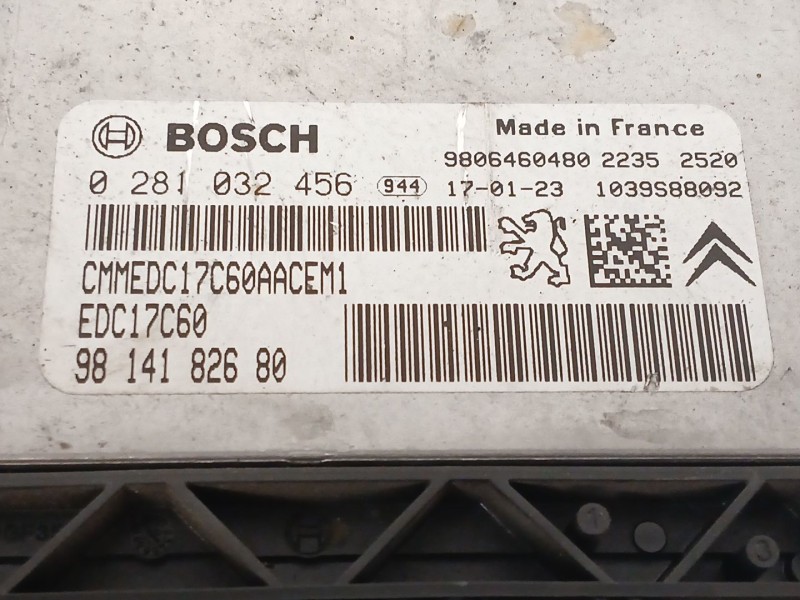 Recambio de centralita motor uce para citroën berlingo furgoneta/monovolumen (b9) 1.6 bluehdi 100 referencia OEM IAM 0281032456 