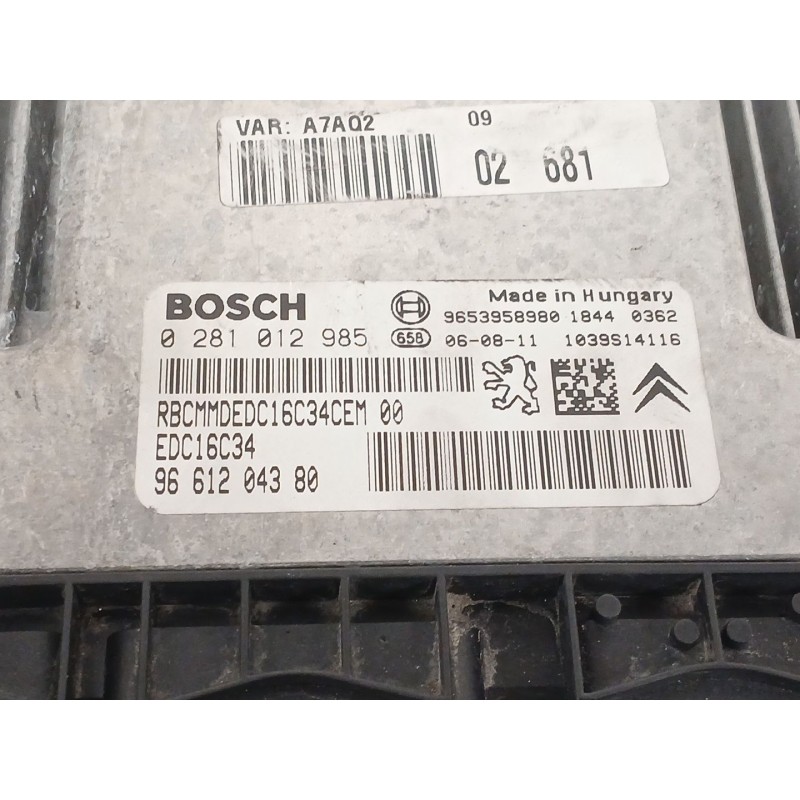 Recambio de centralita motor uce para peugeot 207/207+ (wa_, wc_) 1.6 hdi referencia OEM IAM 0281012985 9661204380 