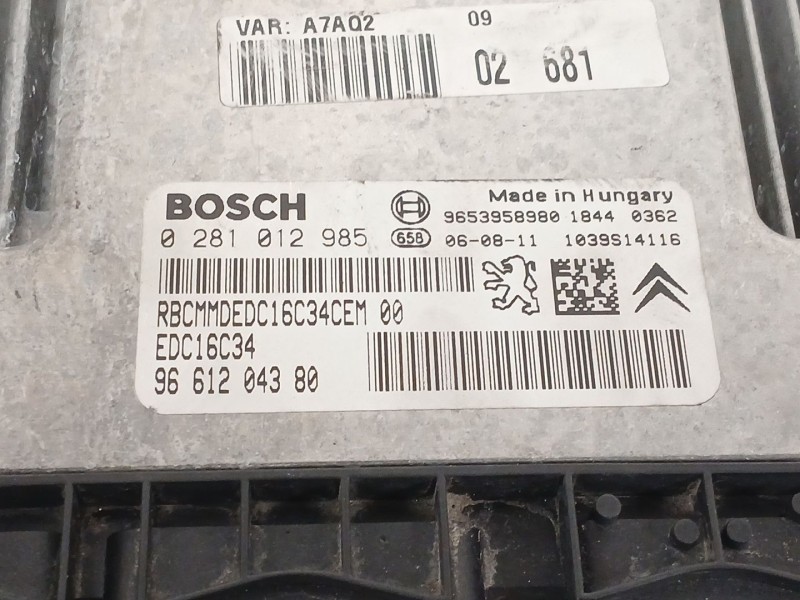 Recambio de centralita motor uce para peugeot 207/207+ (wa_, wc_) 1.6 hdi referencia OEM IAM 0281012985 9661204380 