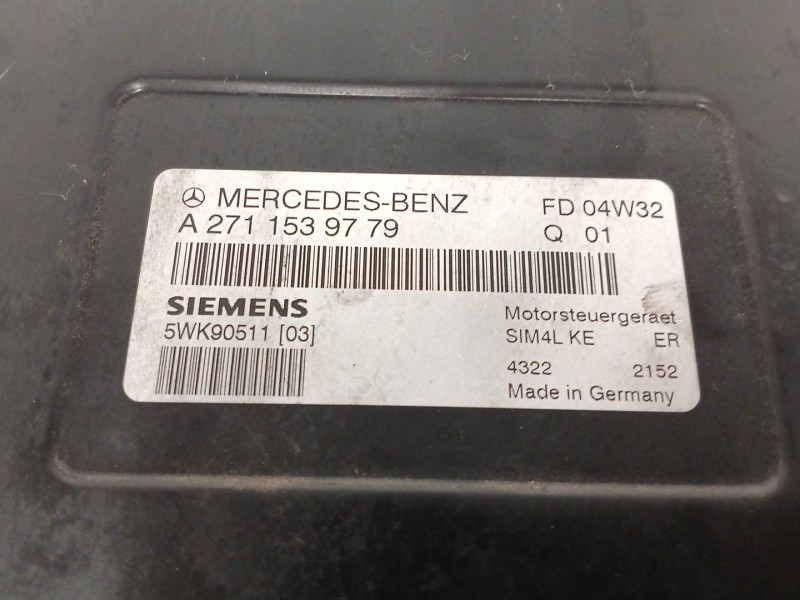 Recambio de centralita motor uce para mercedes-benz slk (r171) 200 kompressor (171.442) referencia OEM IAM A2711539779 5WK90511 