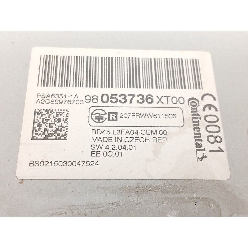 Recambio de sistema audio / radio cd para citroën jumpy ii furgoneta 1.6 hdi 90 8v referencia OEM IAM 98053736XT00  