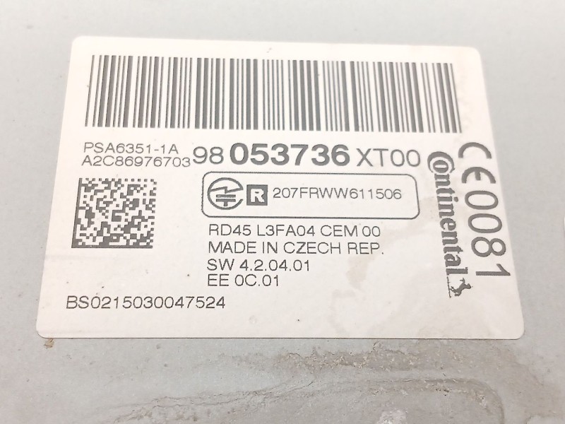 Recambio de sistema audio / radio cd para citroën jumpy ii furgoneta 1.6 hdi 90 8v referencia OEM IAM 98053736XT00  