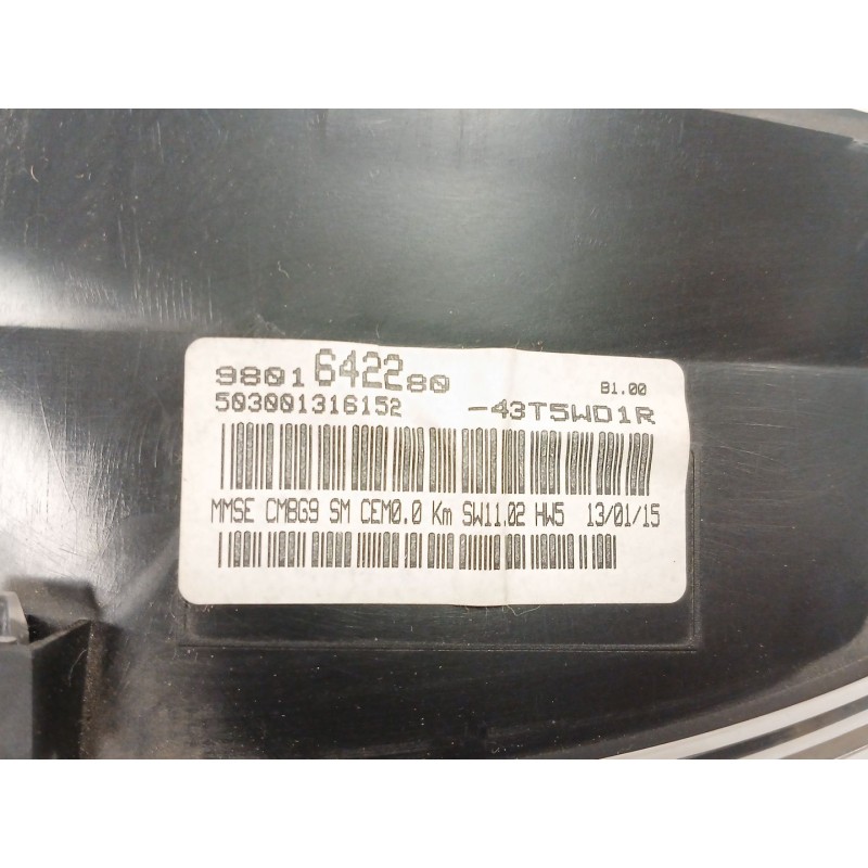 Recambio de cuadro instrumentos para citroën jumpy ii furgoneta 1.6 hdi 90 8v referencia OEM IAM 9801642280 43TWD1R 503001316152