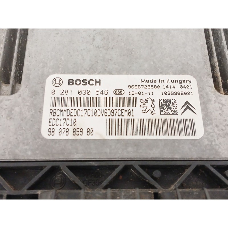 Recambio de centralita motor uce para citroën jumpy ii furgoneta 1.6 hdi 90 8v referencia OEM IAM 0281030546 9666729580 