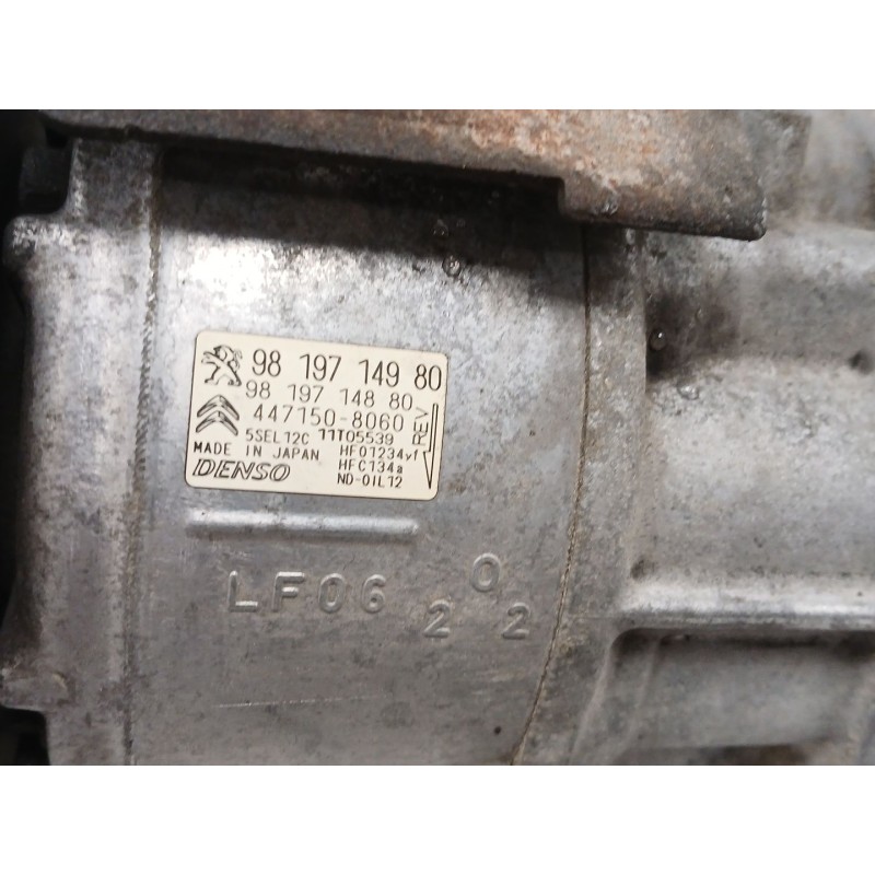 Recambio de compresor aire acondicionado para peugeot partner tepee 1.6 hdi / bluehdi 75 referencia OEM IAM 9819714980 981971488