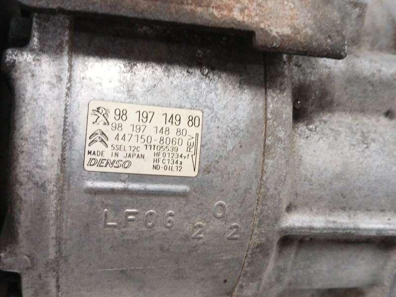 Recambio de compresor aire acondicionado para peugeot partner tepee 1.6 hdi / bluehdi 75 referencia OEM IAM 9819714980 981971488