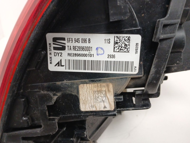 Recambio de piloto trasero derecho para seat arona (kj7, kjp) 1.0 tsi referencia OEM IAM 6F9945096B RE28960001 