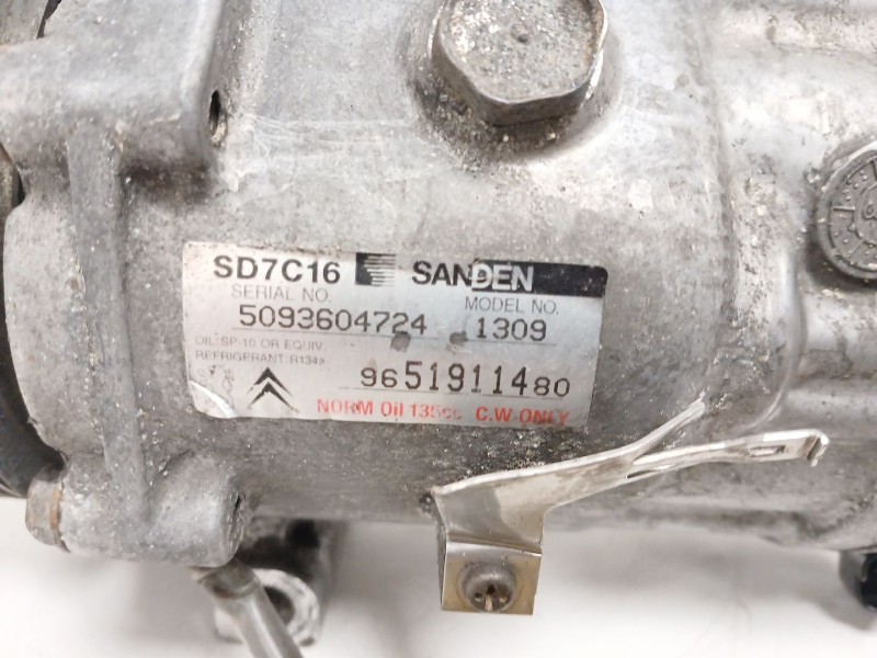 Recambio de compresor aire acondicionado para peugeot 307 break (3e) 1.6 hdi 110 referencia OEM IAM 9651911480 5093604724 SD7C16