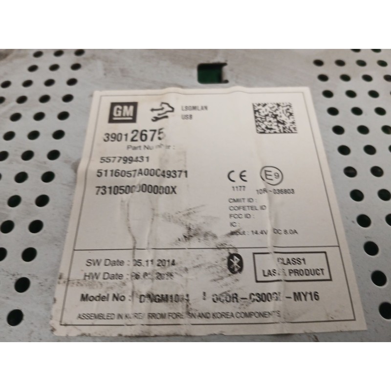 Recambio de sistema audio / radio cd para opel corsa e (x15) 1.3 cdti (08, 68) referencia OEM IAM 39012675 557799431 