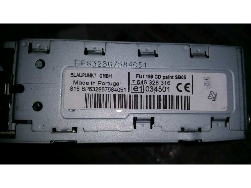 Recambio de sistema audio / radio cd para fiat punto (199) easy referencia OEM IAM   