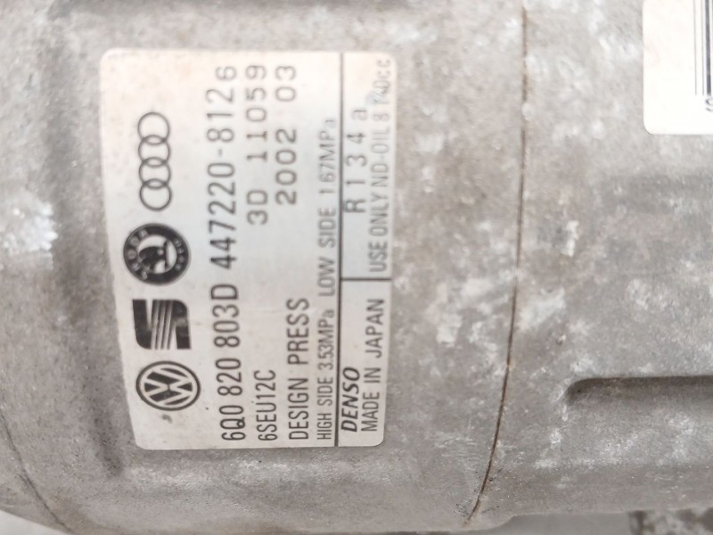 Recambio de compresor aire acondicionado para seat ibiza iii (6l1) 1.9 sdi referencia OEM IAM 6Q0820803D  