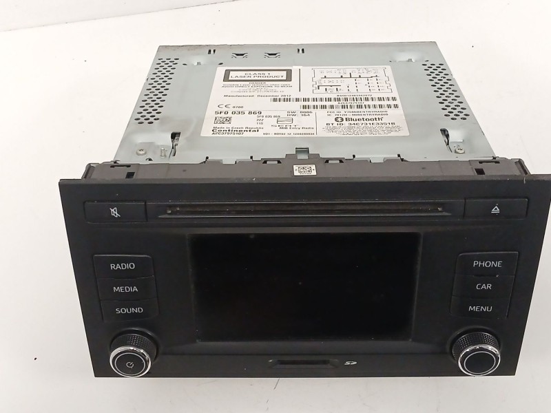Recambio de sistema audio / radio cd para seat leon (5f1) 1.6 tdi referencia OEM IAM 5F0035869 A2C37975107 