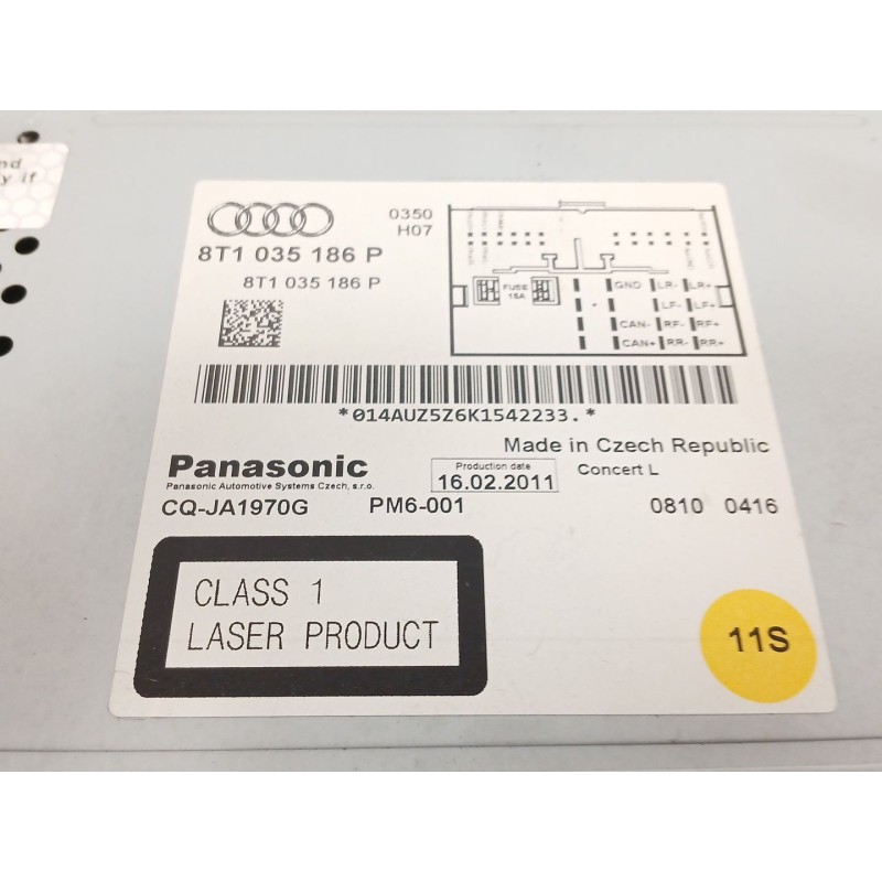 Recambio de sistema audio / radio cd para audi a5 sportback (8ta) 2.0 tdi quattro referencia OEM IAM 8T1035186P  