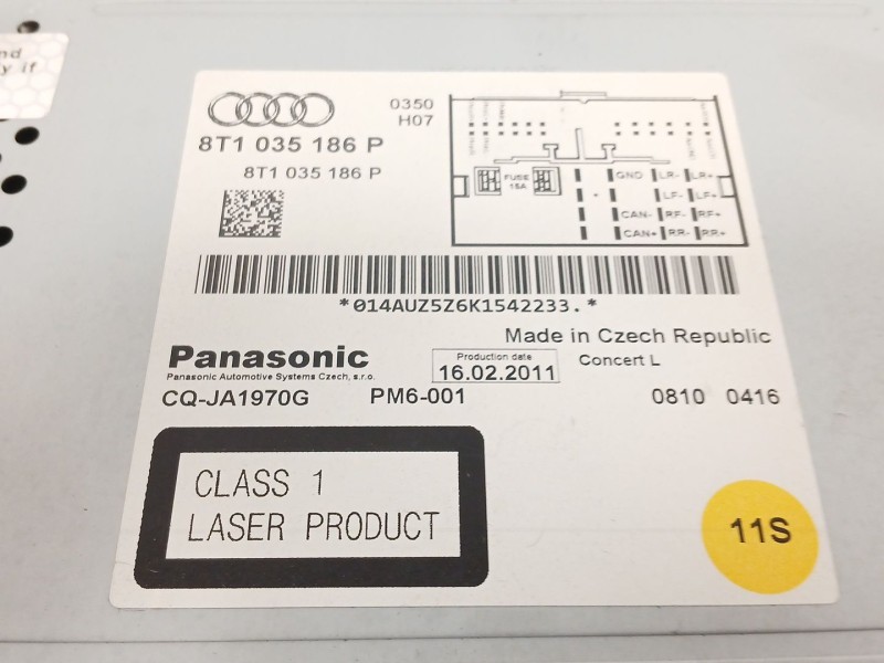 Recambio de sistema audio / radio cd para audi a5 sportback (8ta) 2.0 tdi quattro referencia OEM IAM 8T1035186P  