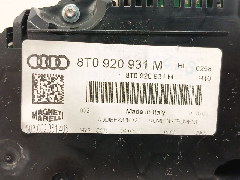 Recambio de cuadro instrumentos para audi a5 sportback (8ta) 2.0 tdi quattro referencia OEM IAM 8T0920931M  