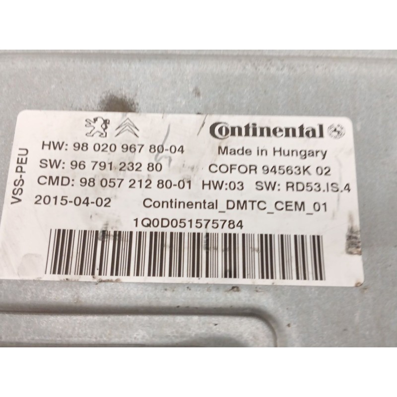 Recambio de centralita start / stop para peugeot partner tepee 1.6 hdi 90 referencia OEM IAM 9802096780 9679123280 DMTCCEM01